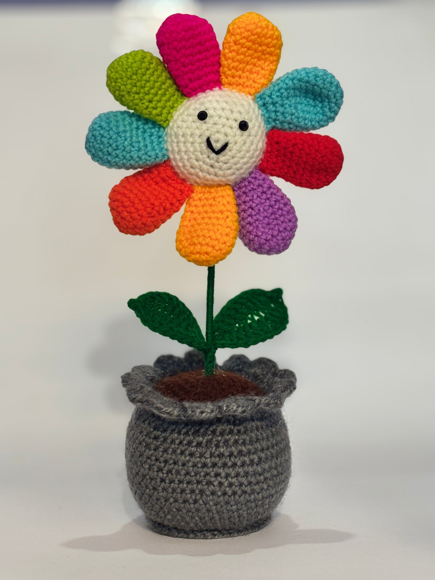 Handmade Smiley Crochet Pot for Home Décor & Gifting | Cute Table Decoration | Soft Finish | Made by Local Women