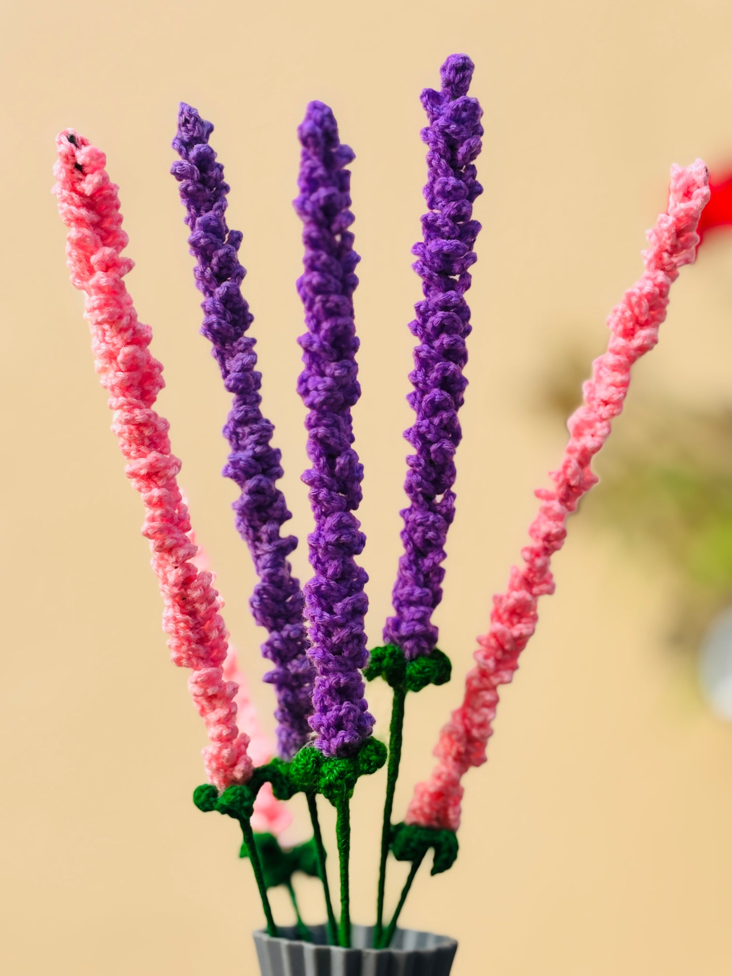 Handmade Crochet Lavender Stick for Home Décor & Gifting | Floral Decorative Stick | Soft Finish | Made by Local Women