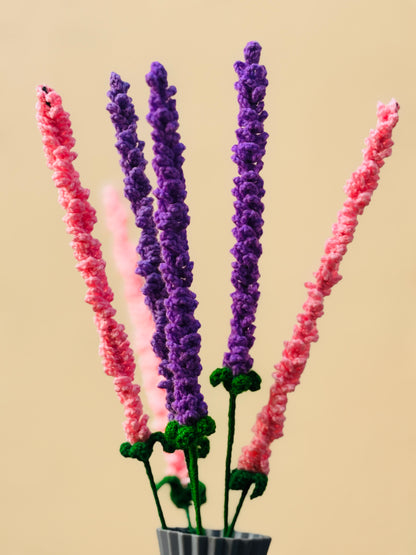 Handmade Crochet Lavender Stick for Home Décor & Gifting | Floral Decorative Stick | Soft Finish | Made by Local Women