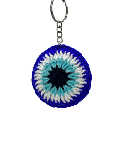 Evil Eye Keychain Handmade Crochet | Bag & Key Charm from Uttarakhand
