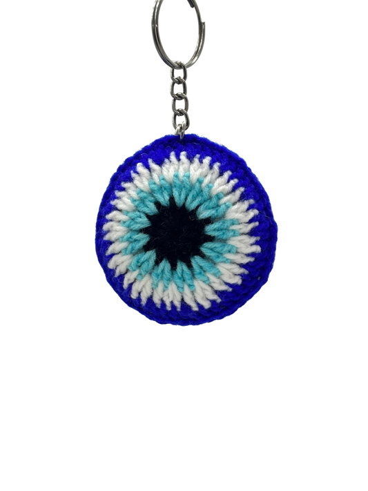 Evil Eye Keychain Handmade Crochet | Bag & Key Charm from Uttarakhand