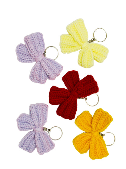 Handmade Crochet Bow Keychain for Bags & Keys | Cute Bow Bag Charm Accessory | Premium Handcrafted Gift by Women Artisans