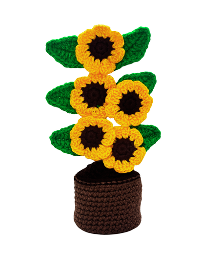 Handmade Multiflora Pot Décor – Crochet Flower Arrangement | Handmade by Local Women | Decorative Indoor Flower Pot