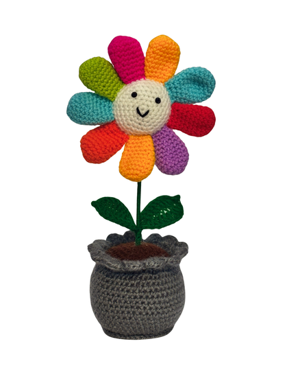 Handmade Smiley Crochet Pot for Home Décor & Gifting | Cute Table Decoration | Soft Finish | Made by Local Women