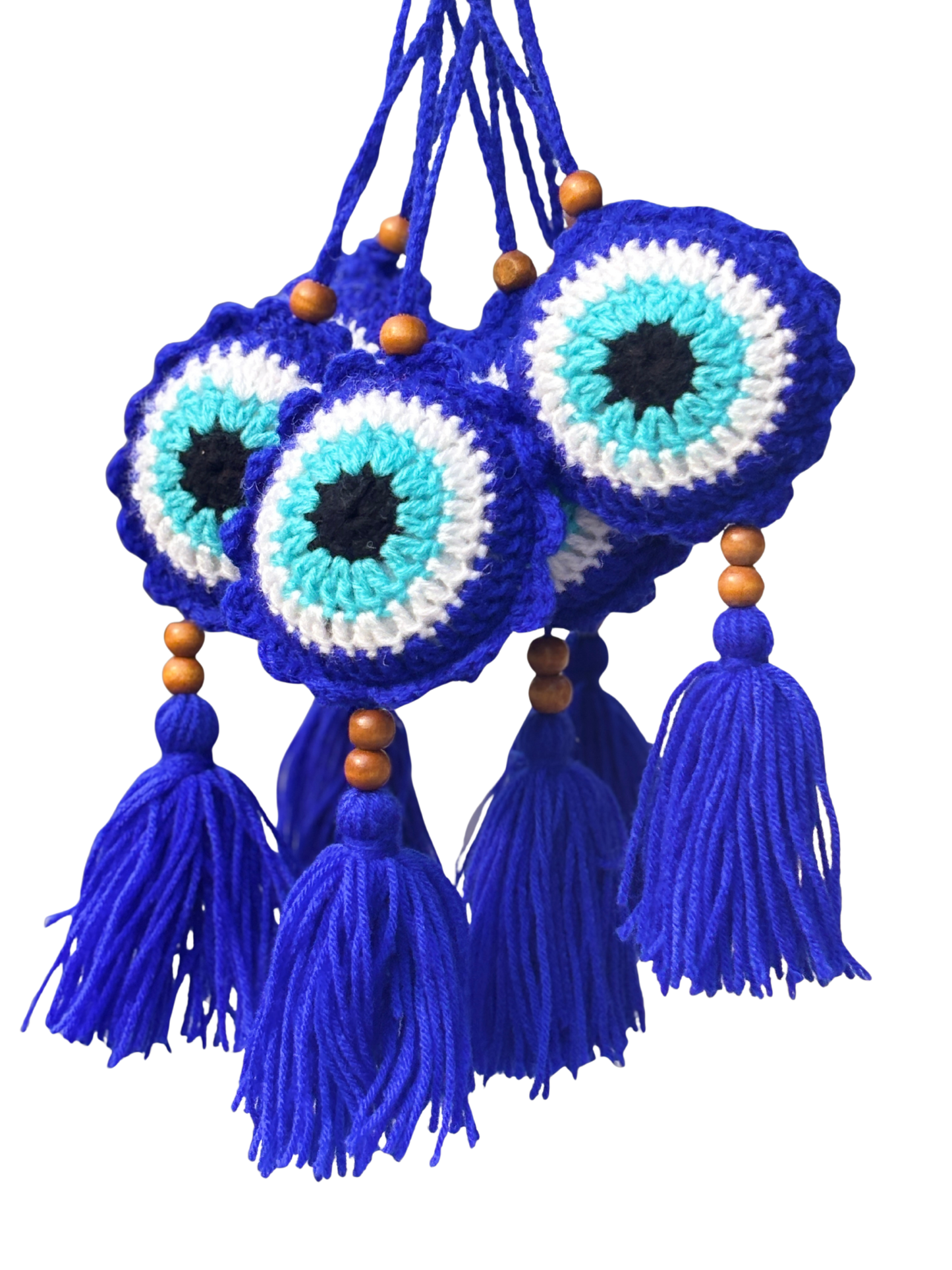 Handmade Crochet Evil Eye Hanging for Home & Car Décor | Traditional Nazar Protection Hanging | Made by Local Women