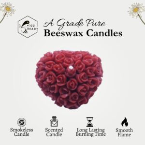 Beeswax Designer Aromatic Heart Shape Candle - Pack of 2